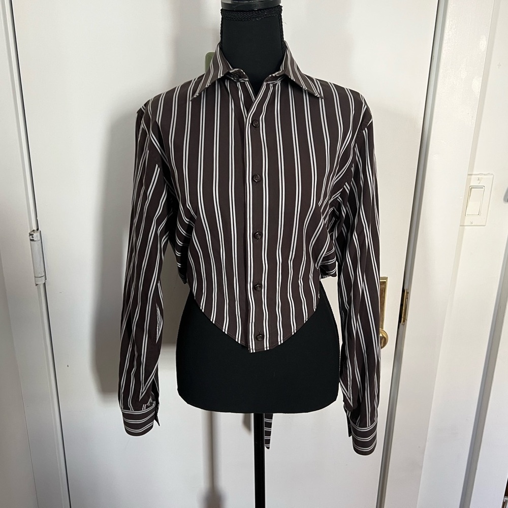 Reworked Striped Brown Shirt